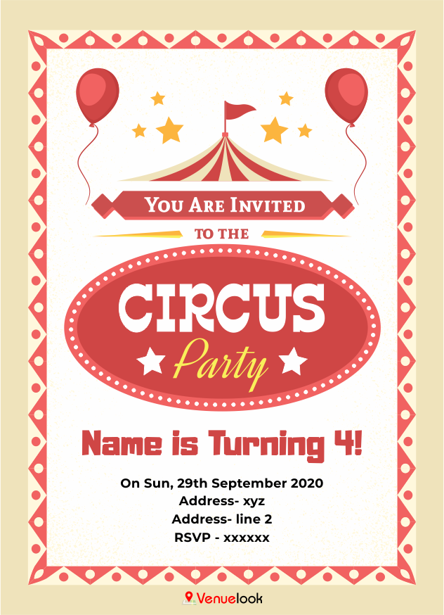 CIRCUS PARTY E-INVITE E-Invitation