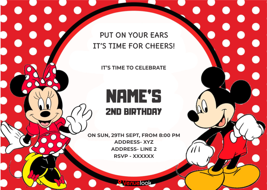 MICKEY and MINNIE E-Invite E-Invitation