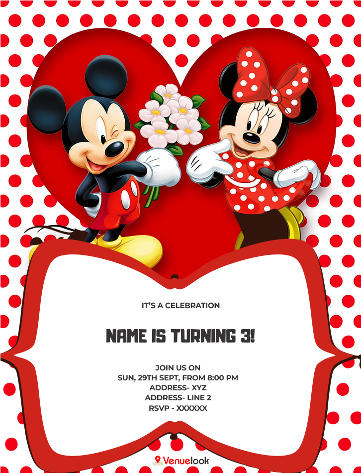 Mickey and Minnie Proposing E-Invite E-Invitation