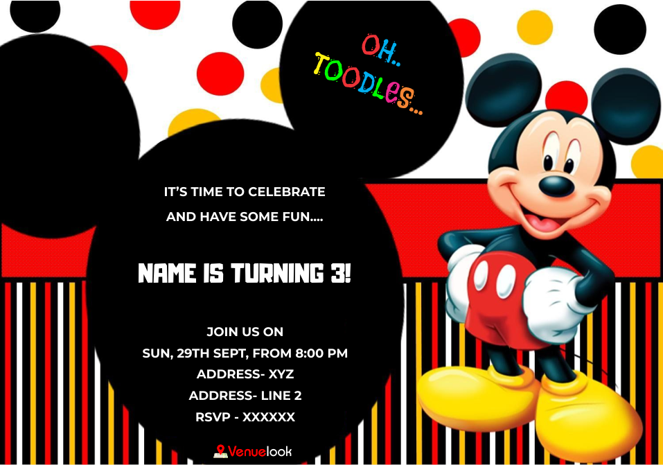 MICKEY MOUSE E-Invite E-Invitation