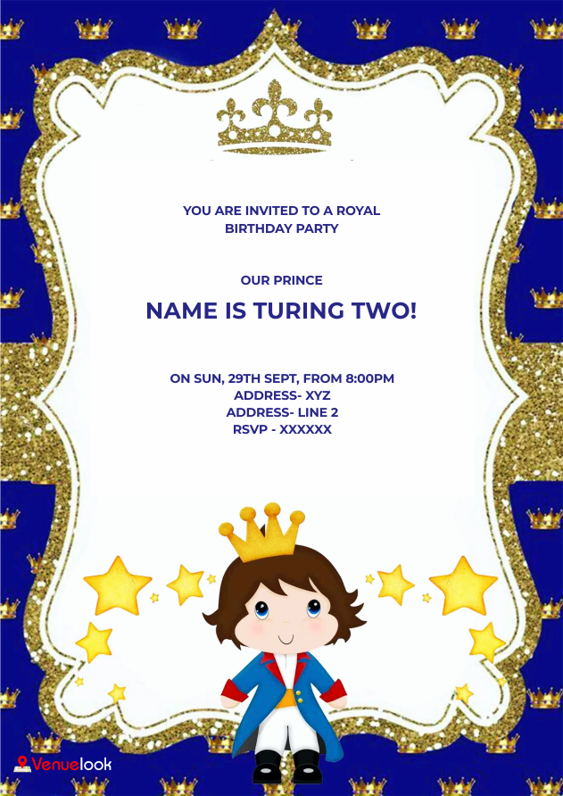 Glitter Crown E-Invite E-Invitation