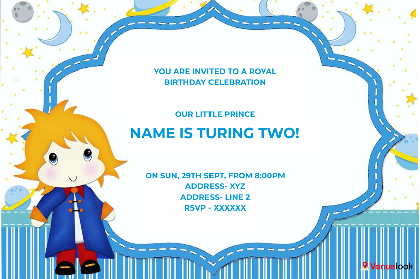 Cute Little Prince E-Invite E-Invitation