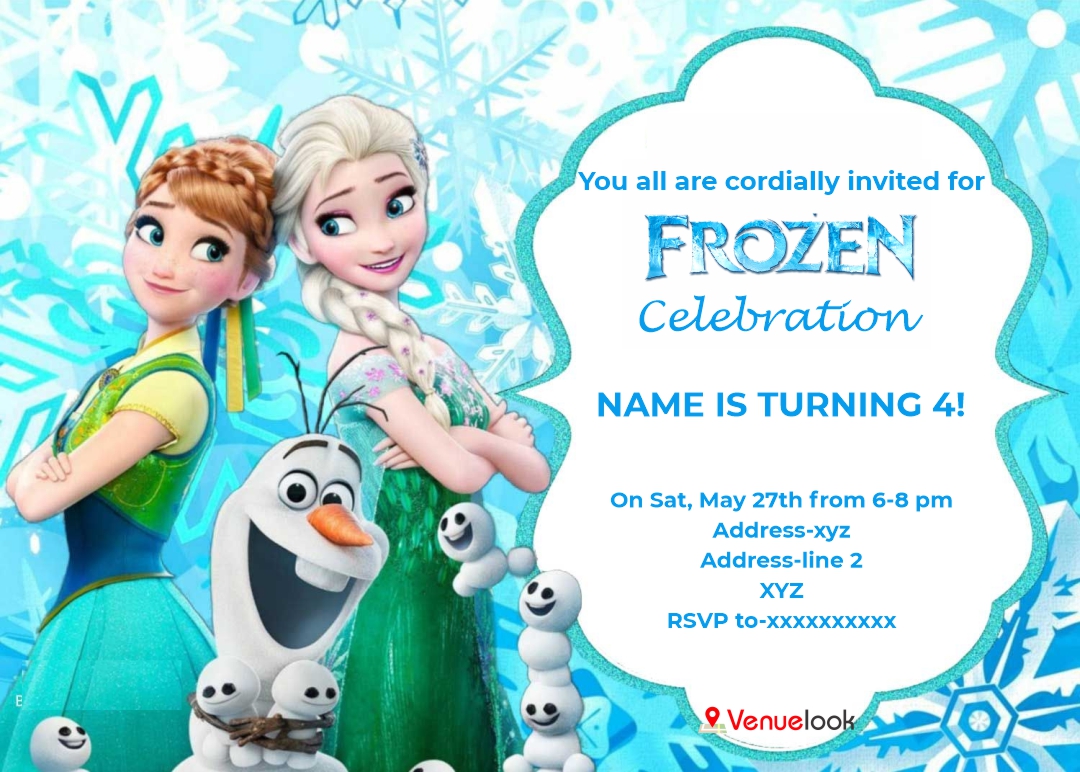 Elsa Anna Olaf and Snowgies E-invite E-Invitation