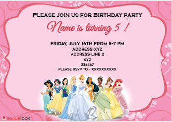 Disney Princess E-Invite E-Invitation