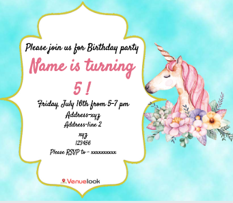 Unicorn E-Invite E-Invitation