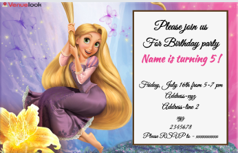 Tangled Rapunzel E-Invite E-Invitation