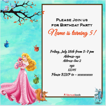 Princess Aurora E-Invite E-Invitation