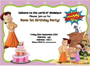 Chhota Bheem E-Invite E-Invitation