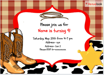 Cow Boy E-Invite E-Invitation