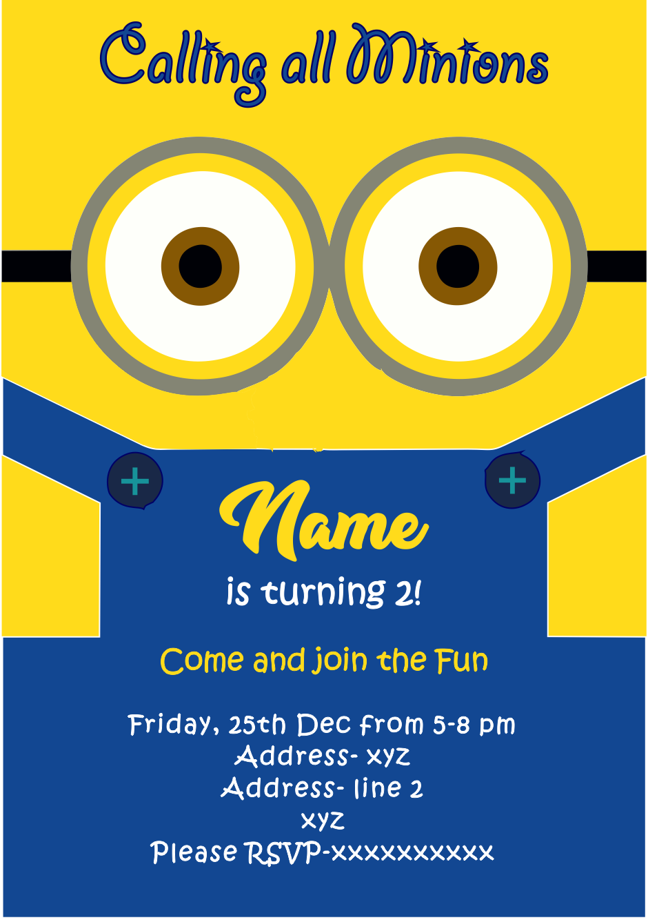 Minion E-Invite E-Invitation