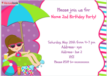 Girls Birthday Party E-Invite E-Invitation