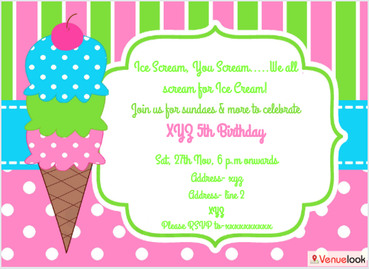 Ice-Cream E-Invite E-Invitation