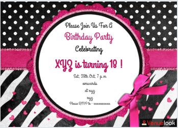 Pink And Black E-Invite E-Invitation