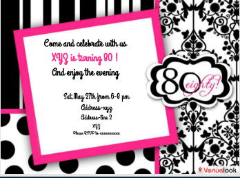 Bodacious 80 E-Invite E-Invitation