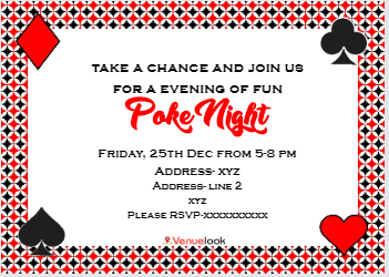 Poker Night E-Invite E-Invitation