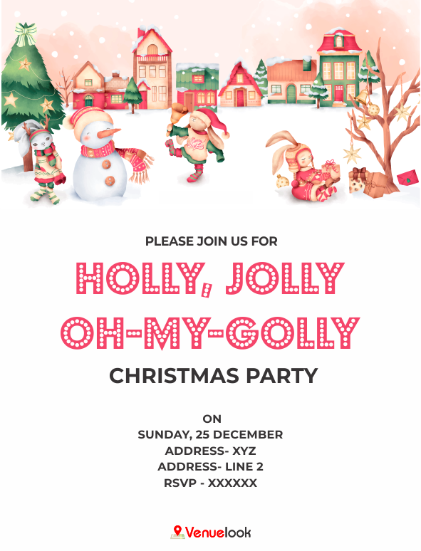 Holly Jolly Oh My Golly E-Invite E-Invitation