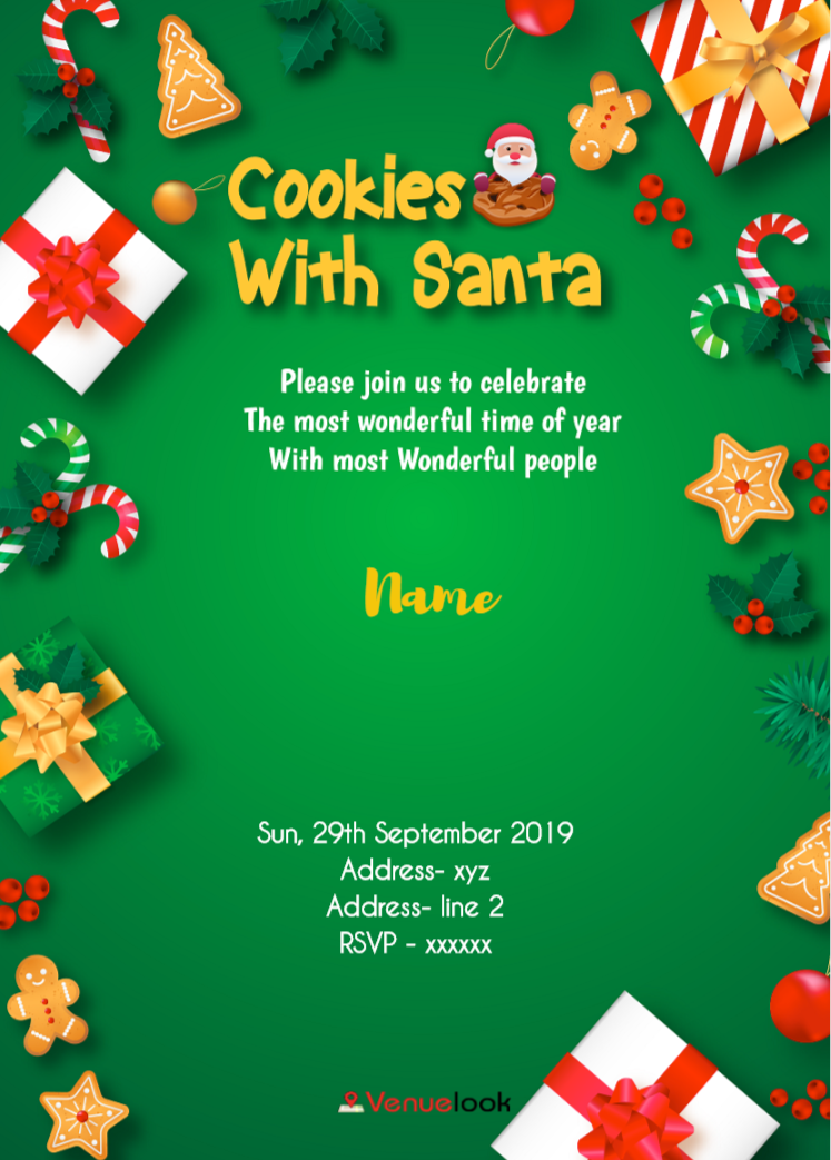 Cookies with santa Invite E-Invitation