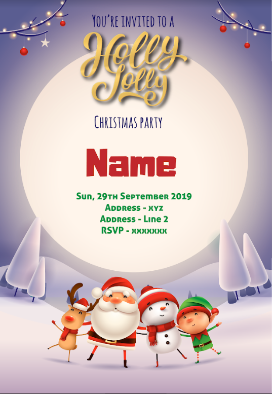 HOLLY JOLLY Christmas E-Invite E-Invitation