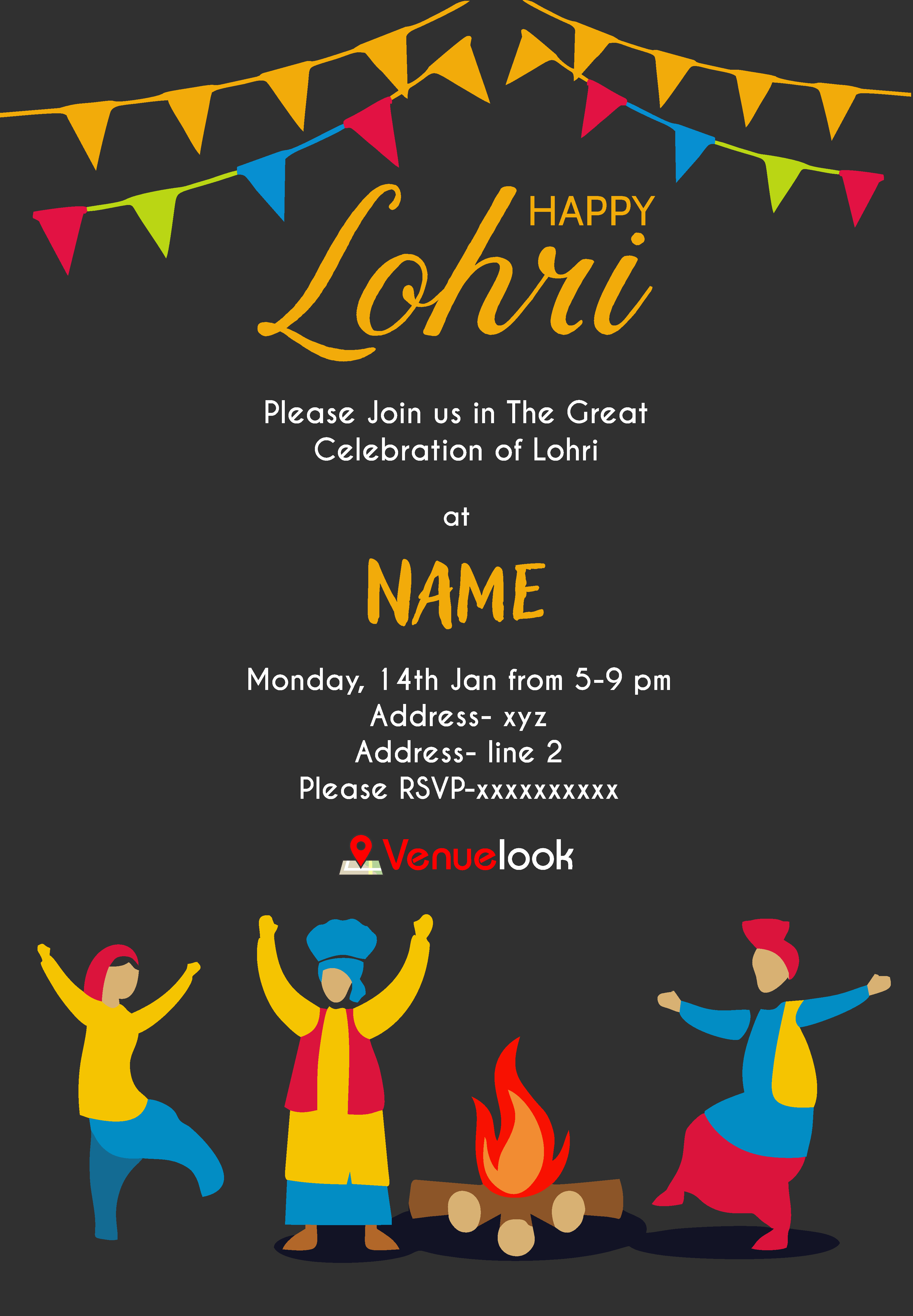 Lohri Celebration E-invite E-Invitation