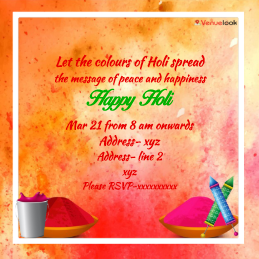 Holi Background E-Invite E-Invitation