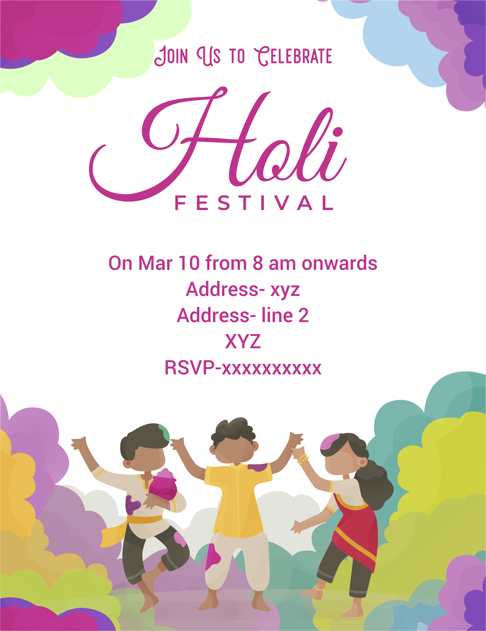 HOLI E-INVITE E-Invitation