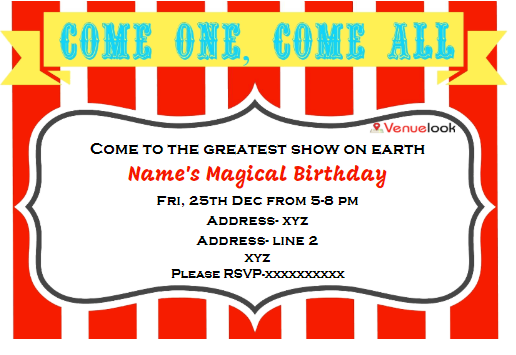 Carnival Birthday E-Invite E-Invitation