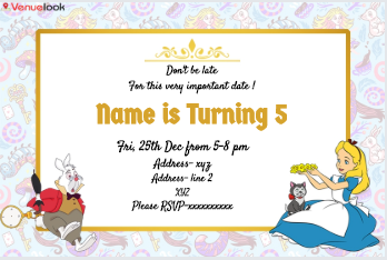 Whimsical Alice In Wonderland E-Invite E-Invitation