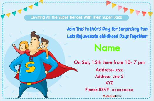 Super Dad E-Invite E-Invitation