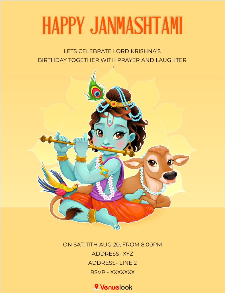 Happy krishna Janmashtami E-Invite E-Invitation