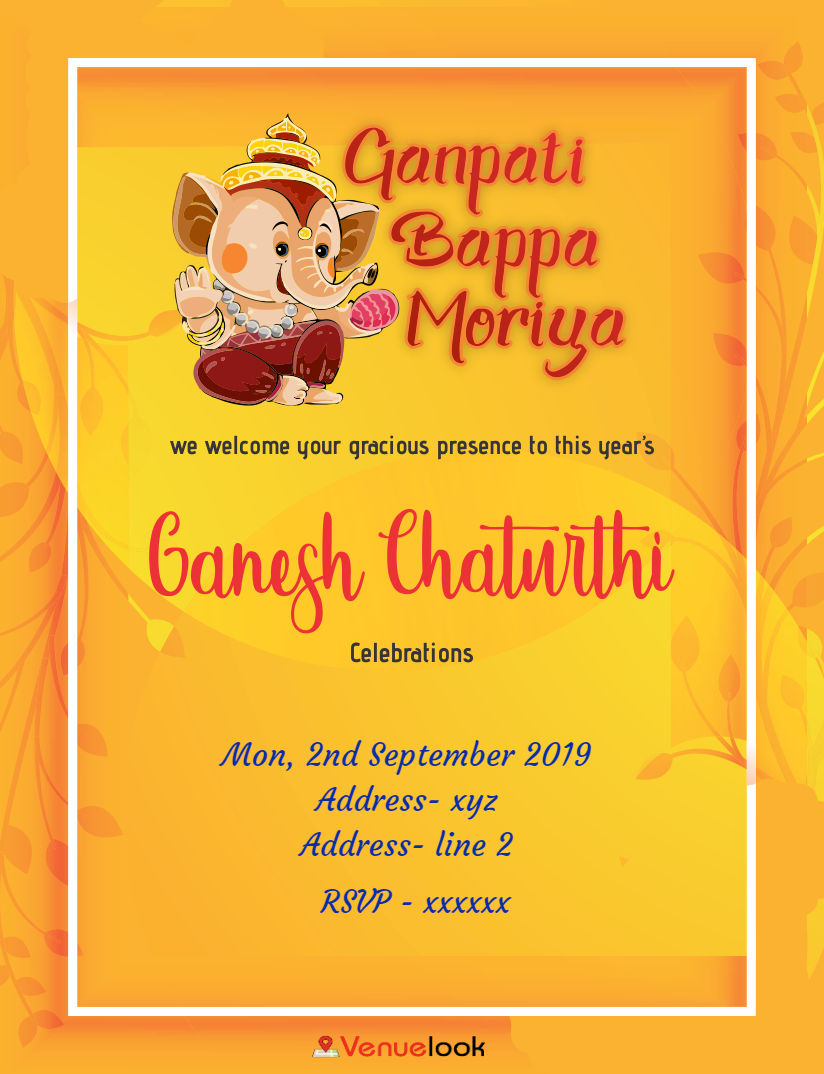 GANPATI BAPPA MORIYA E-INVITE E-Invitation