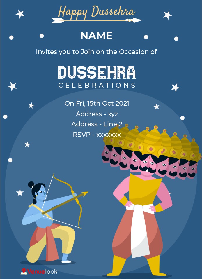 Lord Rama killed Ravana E-Invite E-Invitation