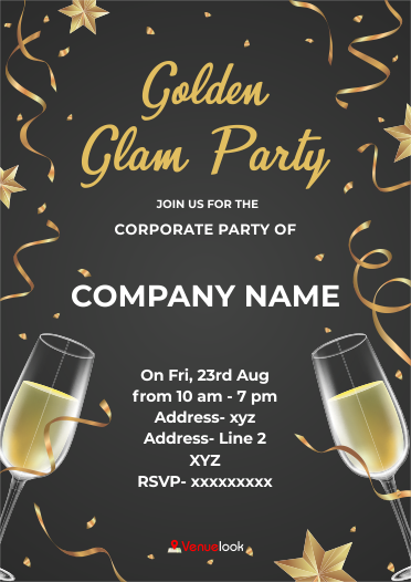 Golden Glam Party E-invite E-Invitation