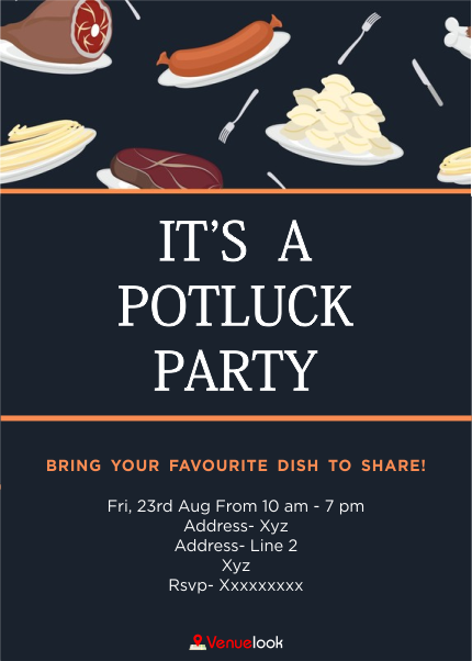 IT'S A POTLUCK PARTY E -INVITE E-Invitation