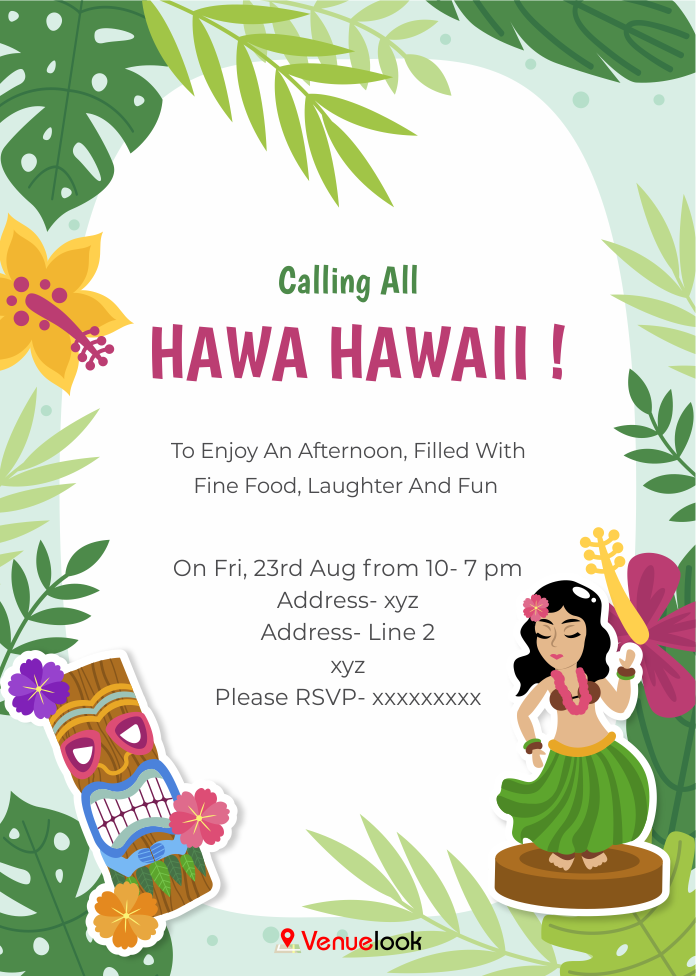 Hawa Hawaii E-INVITE E-Invitation