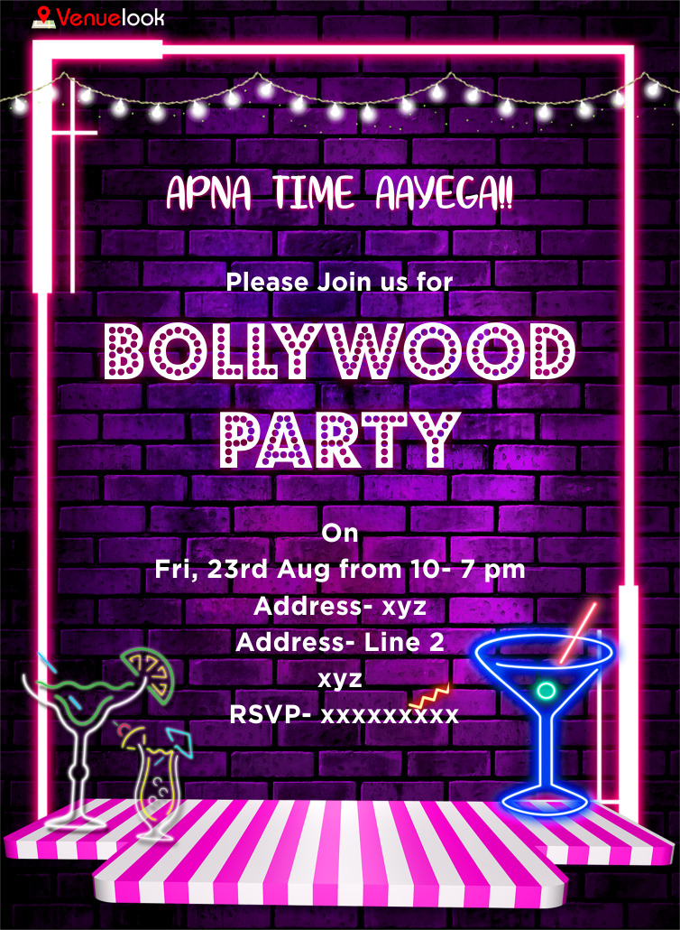 Bollywood Party E-INVITE E-Invitation