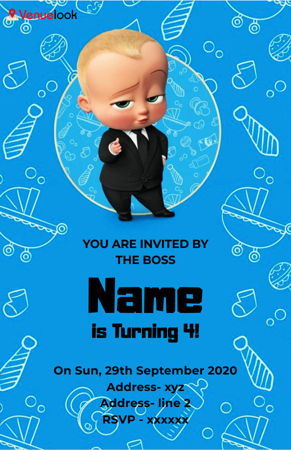 Boss Baby E-INVITE E-Invitation