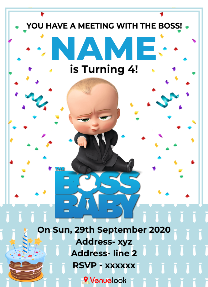 BOSS BABY BIRTHDAY E-INVITE E-Invitation