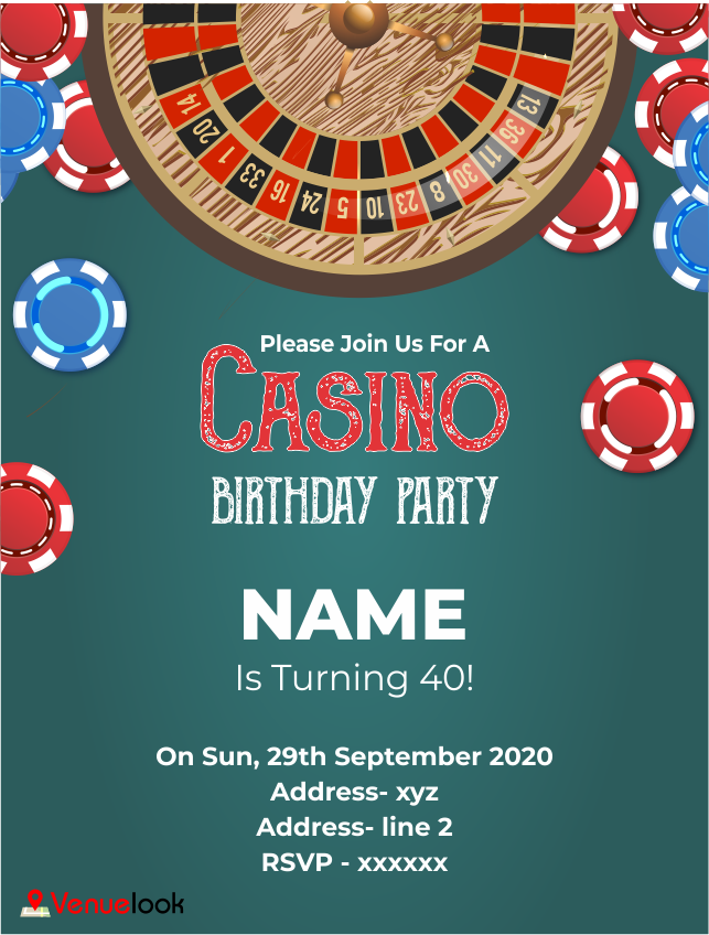 Casino Birthday Party E-INVITE E-Invitation