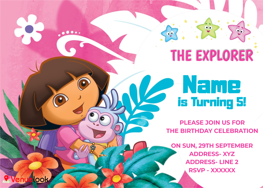 Dora Party E-Invite E-Invitation