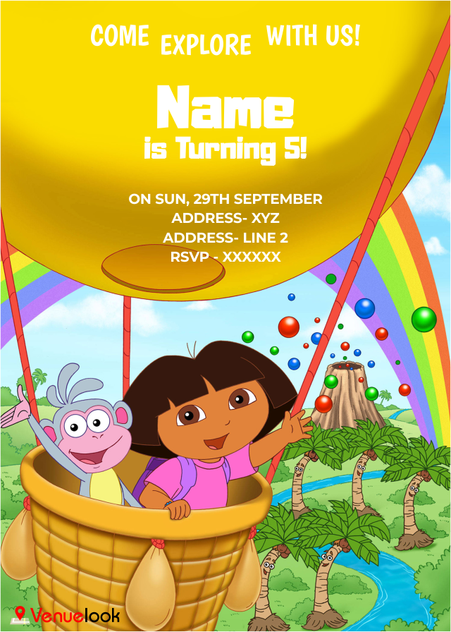 Dora's Hot Air Balloon Adventure E-Invitation