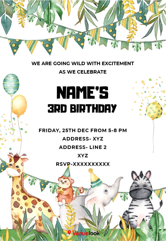 Jungle Safari Theme E-invite E-Invitation