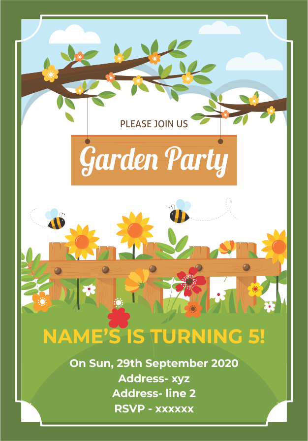 Summer Garden Party E-Invite E-Invitation