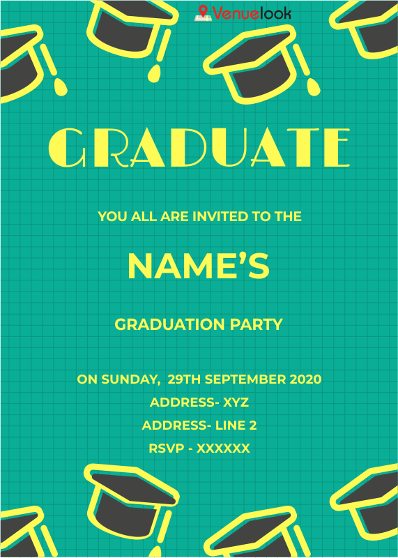 Colorful Graduation Caps E-INVITE E-Invitation