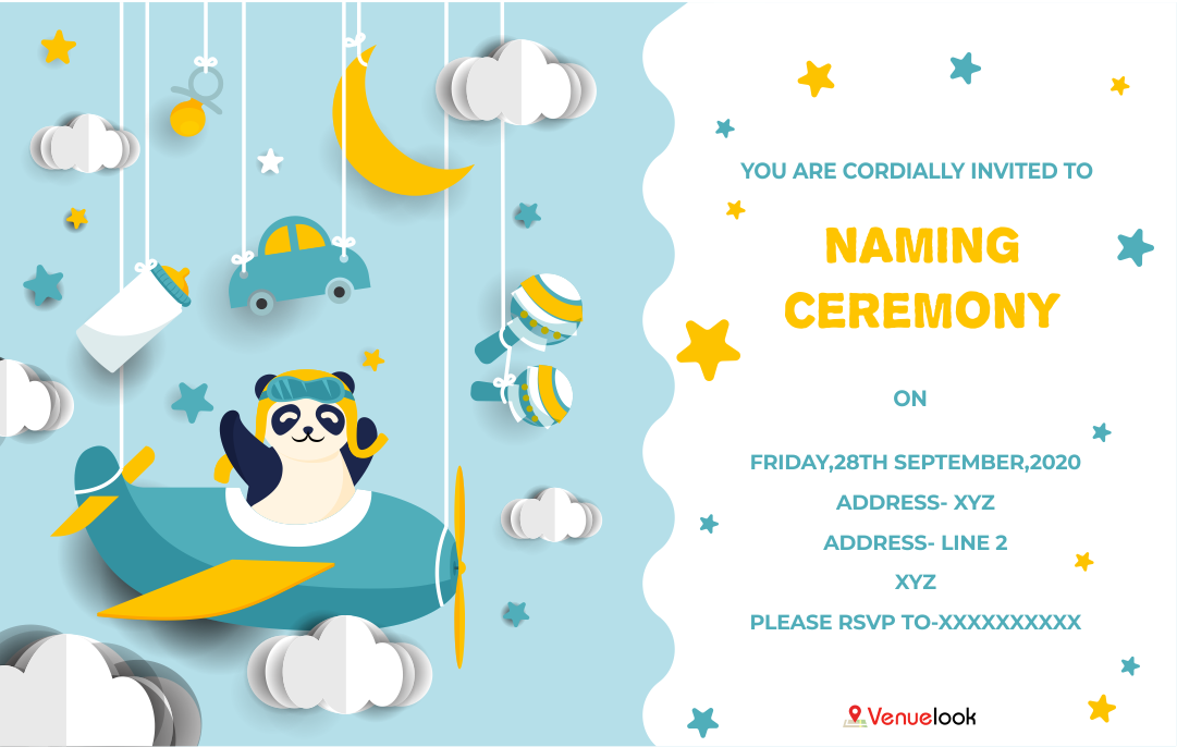 Elegant Naming Ceremony E-Invite E-Invitation