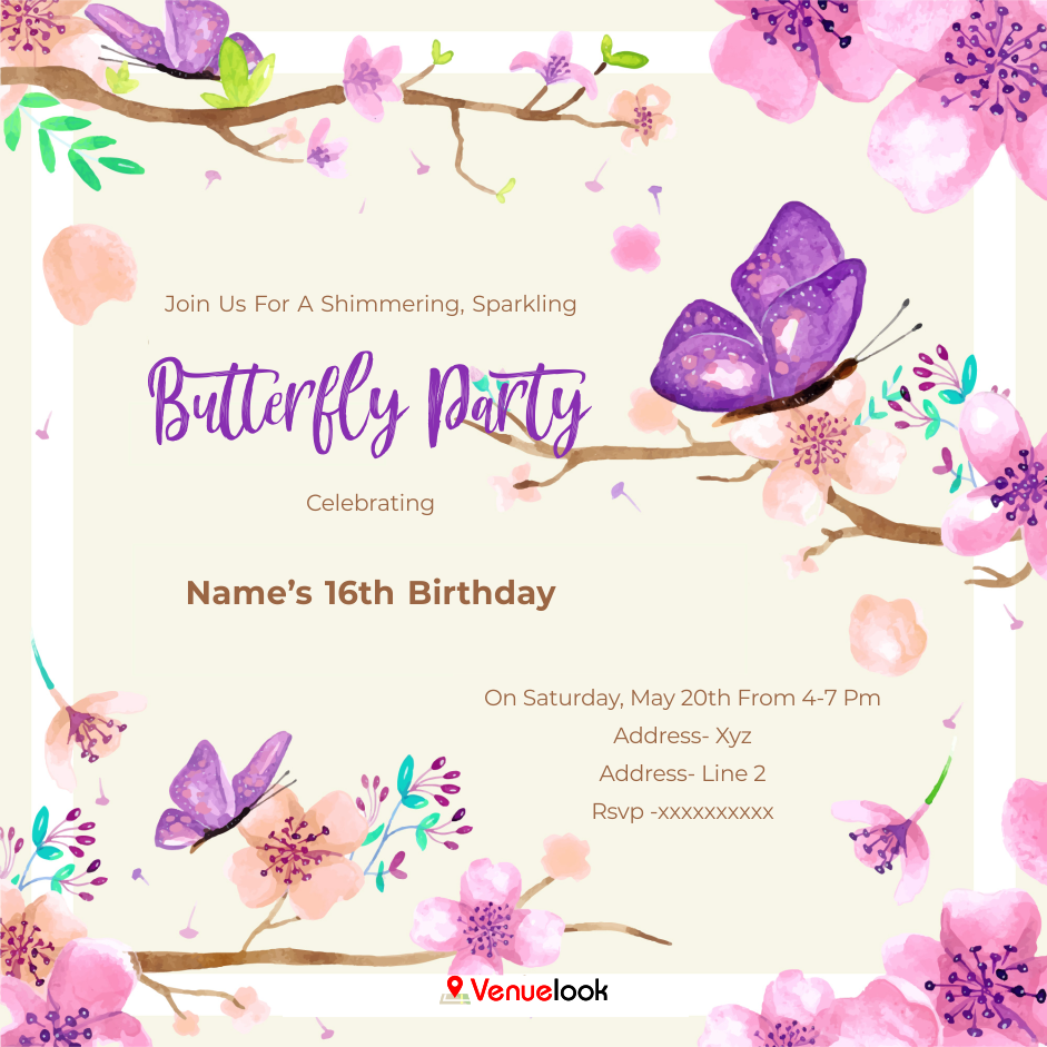 Butterfly Garden E-Invite E-Invitation