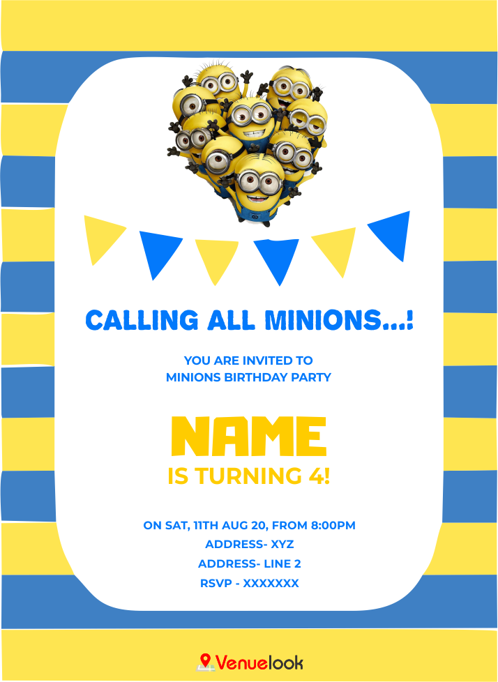 Minion Party E-Invite E-Invitation