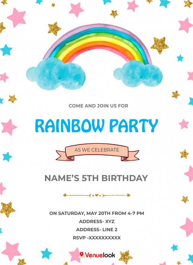 Rainbow Party E-Invite E-Invitation