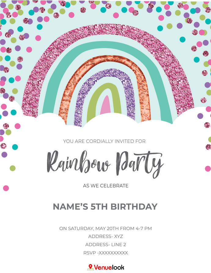 Rainbow Gilter E-Invite E-Invitation