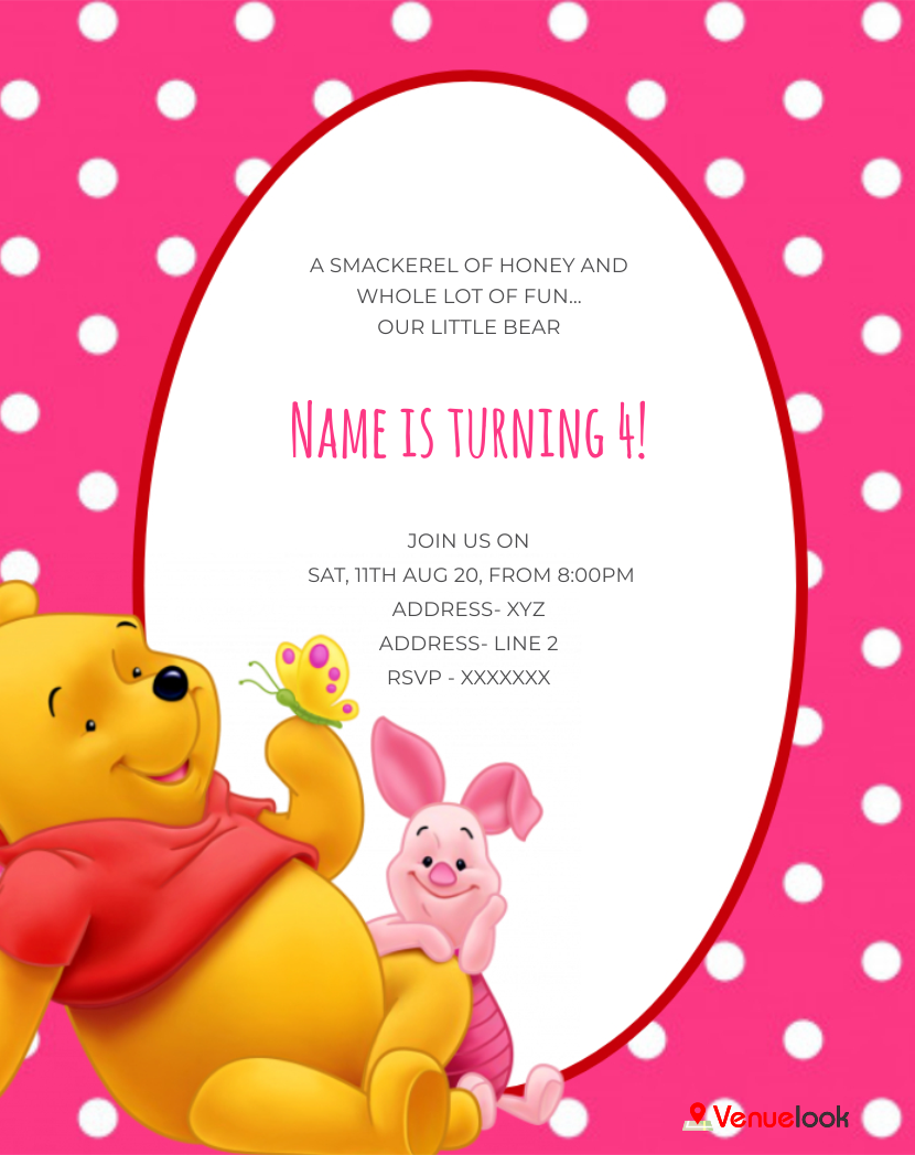 Winnie and Piglet E-Invite E-Invitation