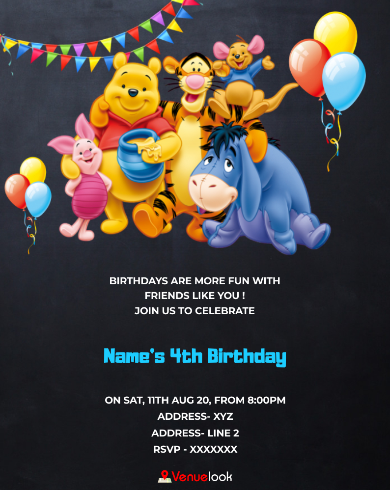 Winnie the Pooh E-Invite E-Invitation